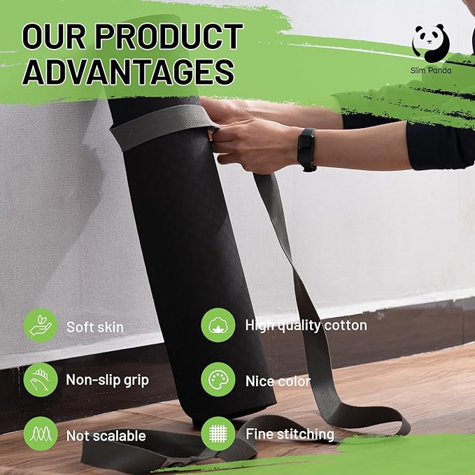 Slim Panda Yoga Mat Straps for Carrying, Adjustable Yoga Mat Carrier, Yoga Mat Sling(Yoga Mat Not Included)
