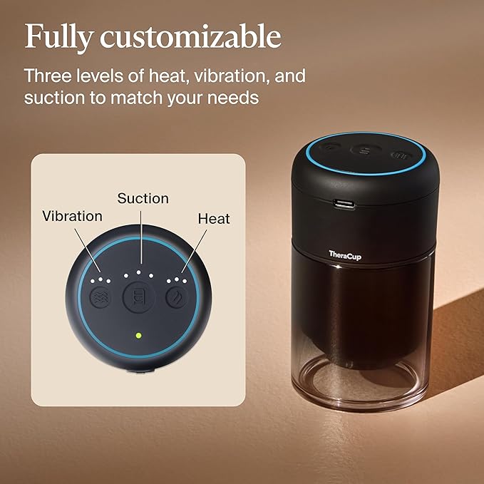 Therabody TheraCup - Portable Cupping Massage Therapy for Localized Muscle Tension Relief & Blood Circulation in Back, Shoulders, Legs and Body - Smart Cupping Therapy with ThermaVibration Technology