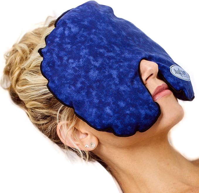 Hot Cold Face Mask with Washable Cover – Reusable Natural Relief for Migraine, Sinus, Headache, and Stress