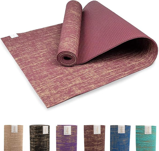 Myga Jute Yoga Mat, High Performance Vegan Floor Exercise Mat, Eco Friendly Biodegradable Yoga Mat with PVC Backing,72" x 24", 0.2" Thickness