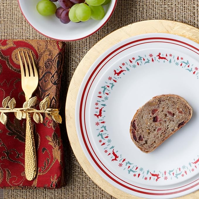 Corelle Vitrelle 18-Piece Service for 6 Dinnerware Set, Triple Layer Glass and Chip Resistant, Lightweight Round Plates and Bowls Set, Logan