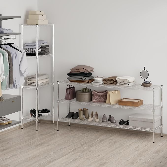 18" Deep x 72" Wide x 34" Height Wire Shelving Kit | 3-Tier | NSF Commercial Storage Rack Unit