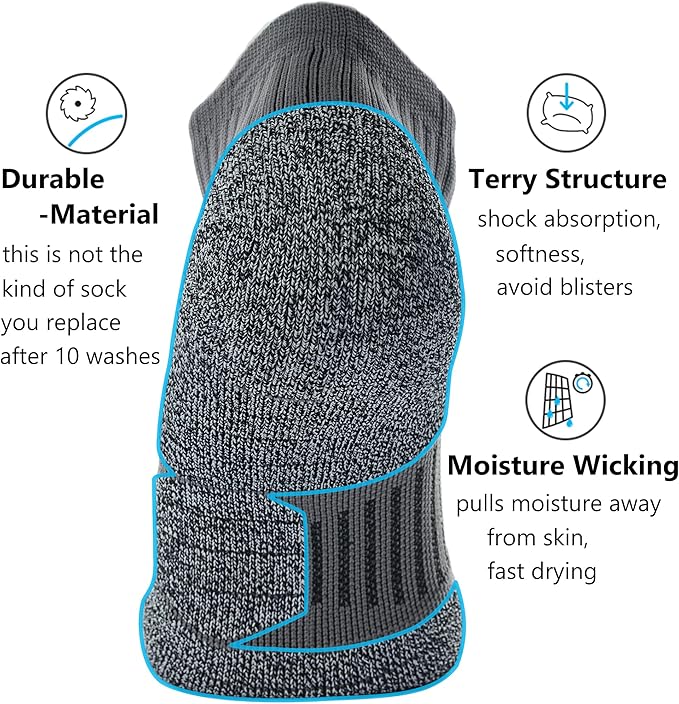 CWVLC Unisex Cushioned Compression Athletic Ankle Socks Multipack