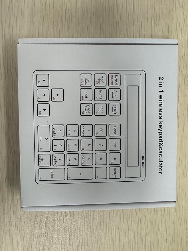 Bluetooth Number Pad - 2.4G Wireless Numeric Keypad with Display Calculator - Wireless Number Pad Slim 34-Key Portable Financial Accounting Numpad Data Entry & Calculation 2in1 for Laptop Desktop PC