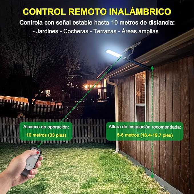 Engrepo Solar Street Lights Outdoor, 15000lm IP67 Waterproof Flood Light with Remote Control Mounting Bracket, Dusk to Dawn Security Led Flood Light for Yard, Garden, etc.