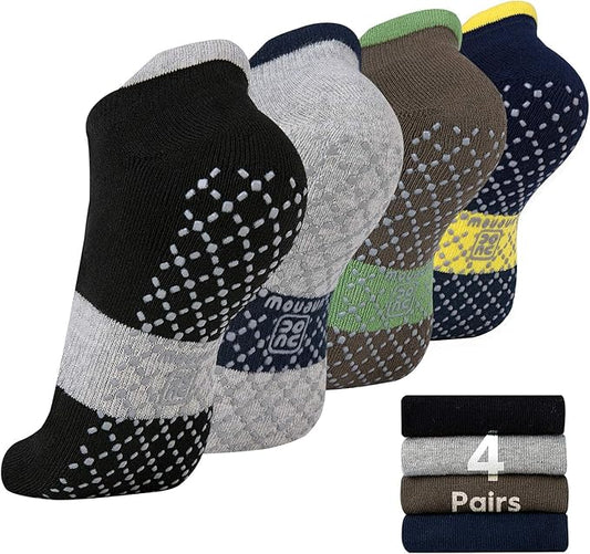 unenow Unisex Non Slip Grip Socks with Cushion for Yoga Pilates Barre Home & Hospital