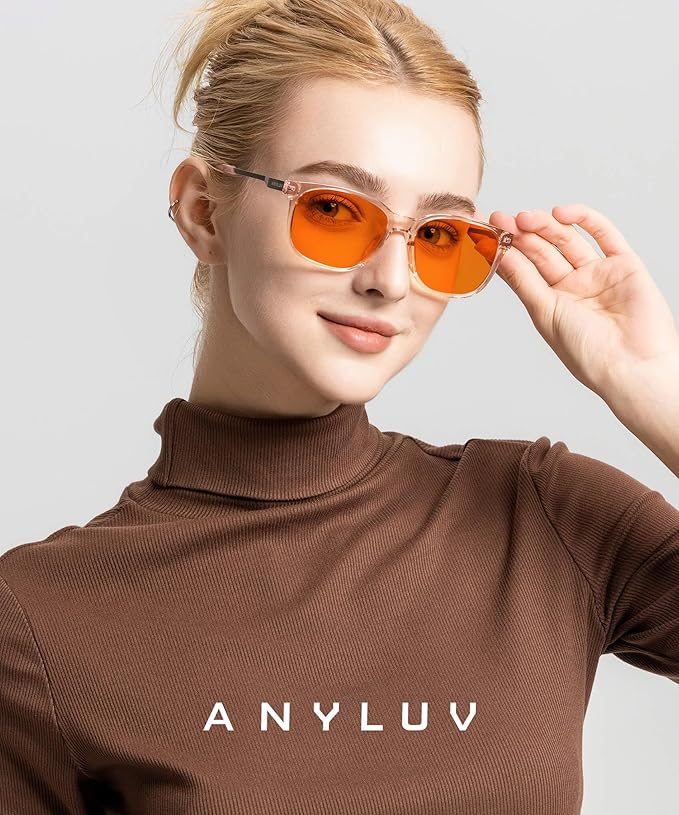 ANYLUV Blue Light Glasses for Men, Computer Gaming Glasses men, Stylish Anti Eyestrain Blue Light Blocking Glasses Men