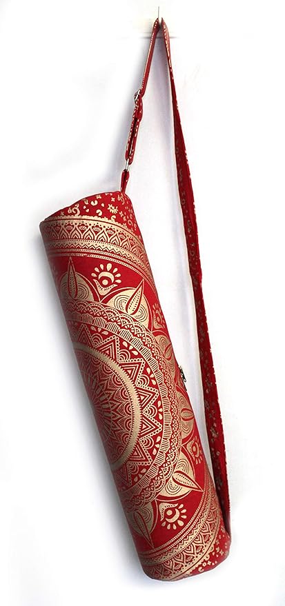 ICC Black Gold Mandala Full-Zip Exercise Yoga Mat Carry Bag Gym Beach Pilates Carrier Bags Hippie Mandala Indian Cotton Bag