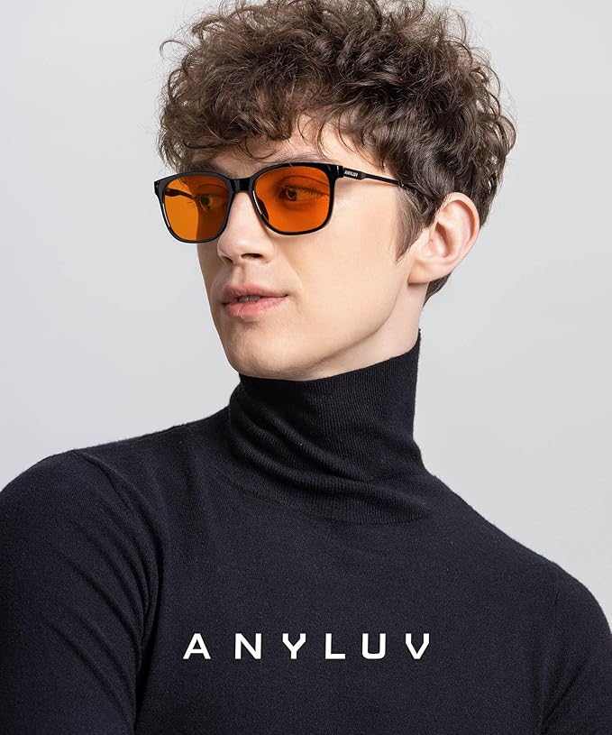 ANYLUV Blue Light Glasses for Men, Computer Gaming Glasses men, Stylish Anti Eyestrain Blue Light Blocking Glasses Men