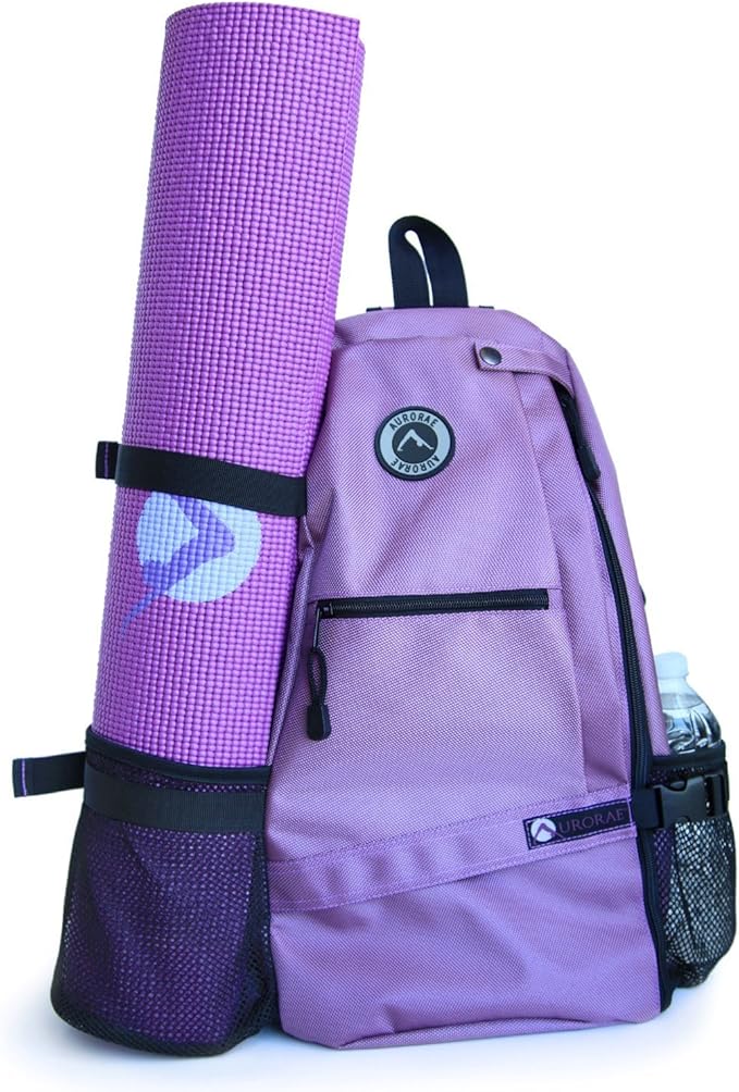 AURORAE Yoga Mat/Gym Cross-body Travel Sling Back Pack. Mat sold separately.