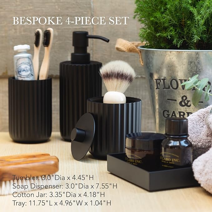 Bathroom Accessory Set, Bathroom Sets Accessories, Matte Black Bathroom Accessories Sets Complete, Bathroom Assesssories Set, Farmhouse Bathroom Decor, Bathroom Soap Dispenser Set, Boho Bathroom Decor
