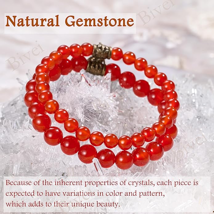 Bivei Natural Semi Precious Gemstone beads bracelet for women - Life Tree and Leaf Charm Energy Reiki Crystal Stretch Bracelets
