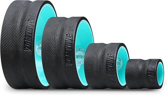 4 Pack Back Roller- Yoga Wheel for Back Pain Reliefn & Stretching, Back Wheel for Deep Tissue Massage, Back Stretcher for Physical Therapy & Exercise