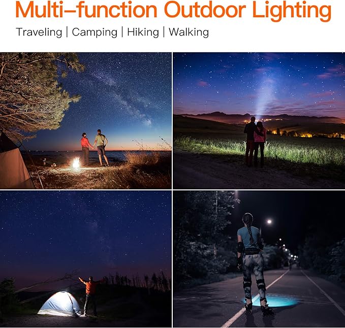 BUYSIGHT Rechargeable Spotlight,Spot Lights Hand held High lumens Large Flashlight Handheld Spotlight Lightweight and Super Bright Flashlight (Aluminium_Alloy Golden)