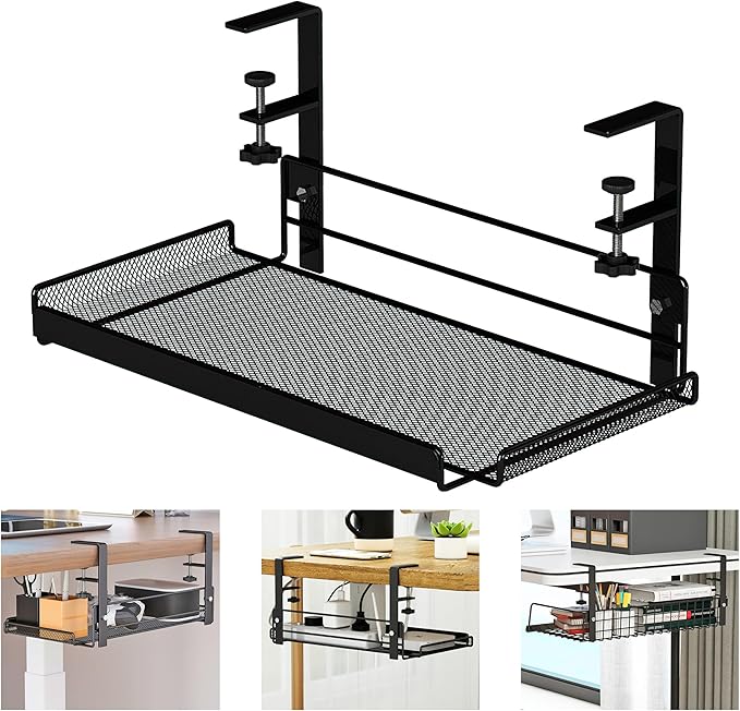 Under Desk Cable Management Tray Cord Wire Shelf Organizer (Medium)