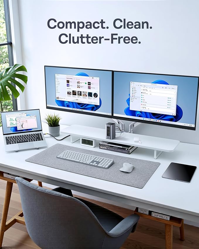 Baseus Docking Station Dual Monitor, Nomos Win Air(12 in 1) Laptop Dock, 2*4K HDMI, 10Gbps USB Ports, 1Gbps Ethernet, PD 100W(No Power Adapter), USB C Docking Station for Dell/HP/Lenovo/Asus/Acer/Mac