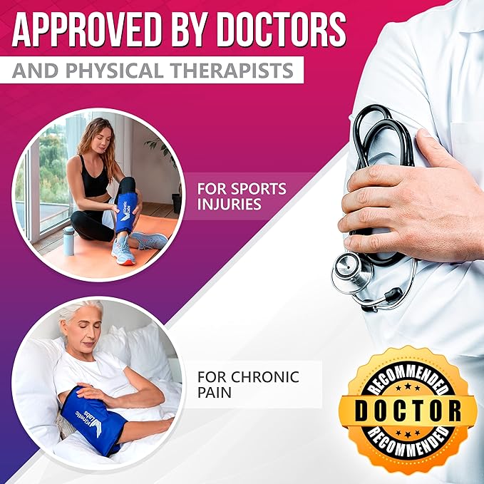 Kinetic Labs Reusable Ice Pack for Injuries - Large Ice Pack for Back Pain Relief (11x14.5) - Large Ice Gel Pack for Back, Knee, Shoulder, Hip