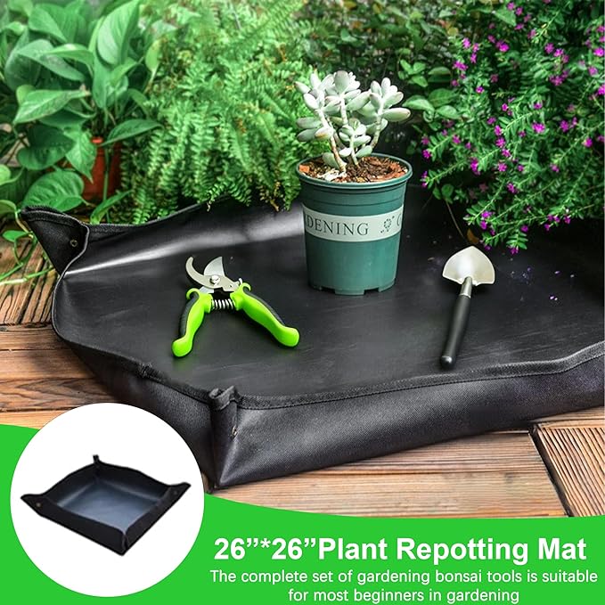 Gardening Tools 20-Piece Gardening Hand Tools, Garden Tools Set for Beginner, Includes Bonsai Wire Kit, Plant Mat & Mini Rake, Gifts for Women
