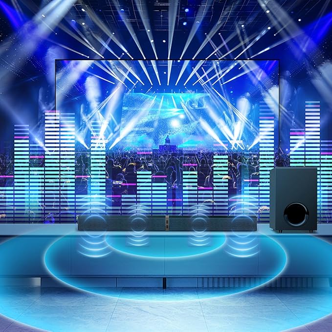 MZEIBO Sound bar with Subwoofer, 120W Bluetooth 5.0 TV Soundbar Home Theater System with Wired Subwoofer, Deep Bass Audio System with BT/ARC/Optical/AUX Connection for TV PC
