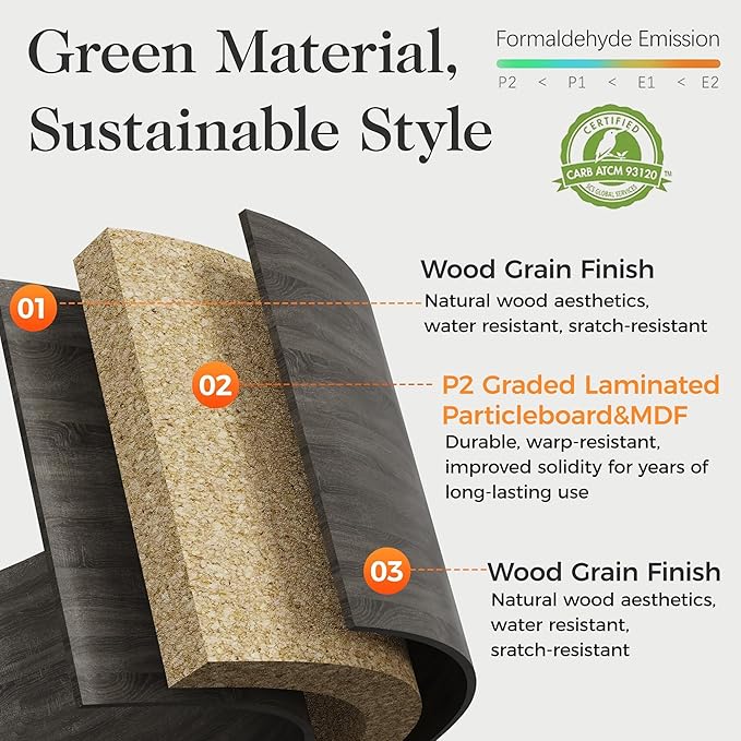 RoyalCraft Farmhouse Fireplace TV Stand for 65+ Inch TV, Entertainment Center with 23" Electric Fireplace with Remote, 34 Tall Modern Rustic TV Console with Sliding Bar Door for Living Room, Dark Grey