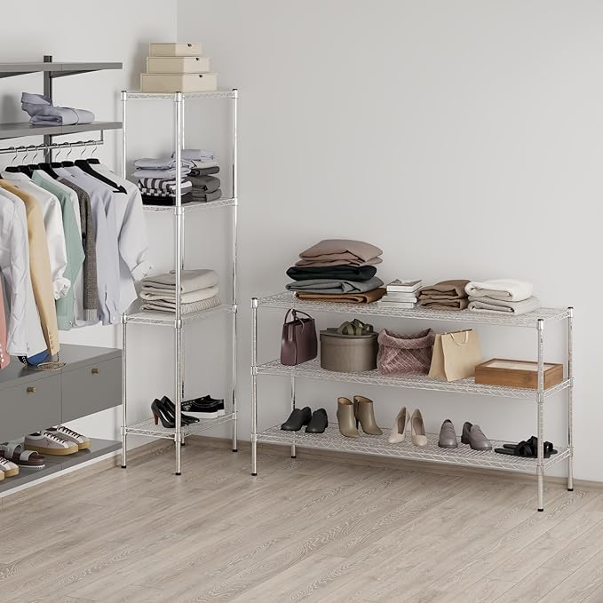 18" Deep x 60" Wide x 34" Height Wire Shelving Kit | 3-Tier | NSF Commercial Storage Rack Unit