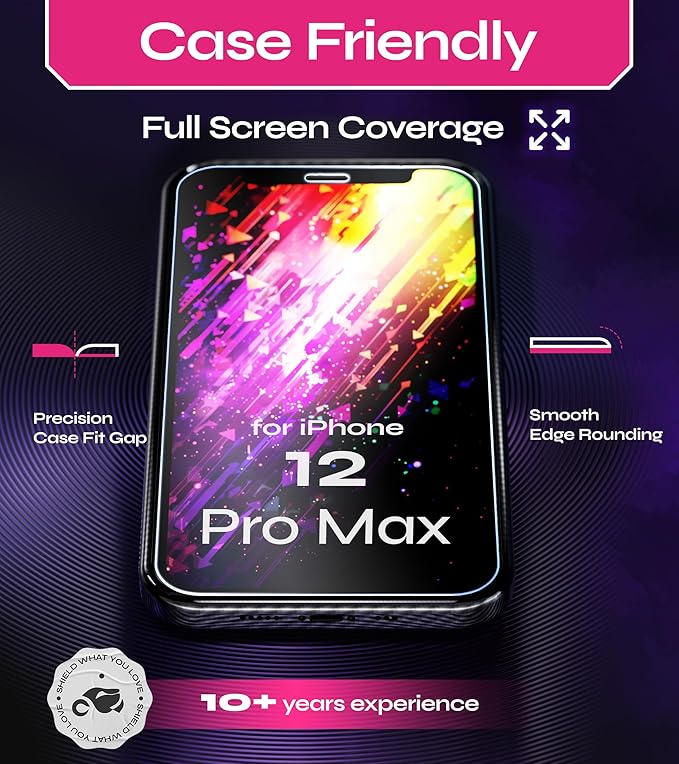 Defenslim Screen Protector for iPhone 12 Pro Max (2Pack), Easy Auto-Align Install Kit, 6.7" Tempered Glass, 9H Hardness, Ultra HD Clear, Case Friendly, EasyShield