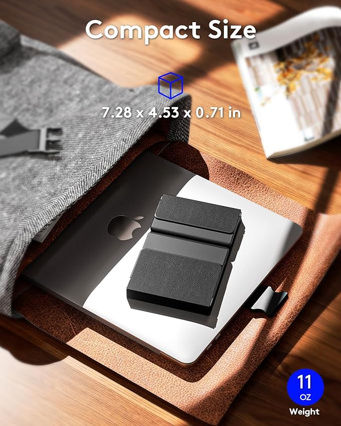 Samsers Foldable Bluetooth Keyboard with Numeric Keypad, Full-Size Wireless Folding Keyboards with Backlight, Portable Travel for iOS Android Windows Mac OS, Support 3 Device(BT5.1 x 3), Black