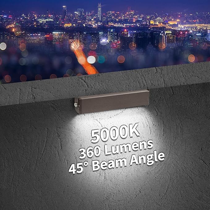 4-Packs 3W 7inch LED Hardscape Paver Lighting,12V AC/DC Low Voltage Retaining Wall Lights,LED Landscape Lighting,5000K Daylight White Outdoor Step Light,50,000 Hours Lifespan