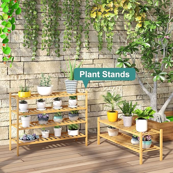 2-Tier Long Shoe Rack for Entryway, Black Bamboo Wood Shoe Rack for Closet & Hallway, Long 33IN | Beautiful | Functional | Sturdy | Durable