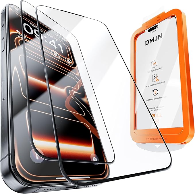 Unbreak 9H+ Glass for iPhone 17 Pro Max Screen Protector (13FT Military Grade Shatterproof, Easy Installation) Screen Protector 17 Pro Max Tempered Glass, Full Edge Coverage, 2 Pack