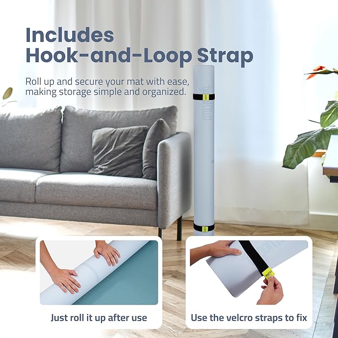 Large Yoga Mat (6'x4') – 1/4" & 1/2" Thick Exercise Mats for Home Workout, Extra Wide Workout Mats for Home Gym, Yoga, Pilates, Stretching, Floor & More