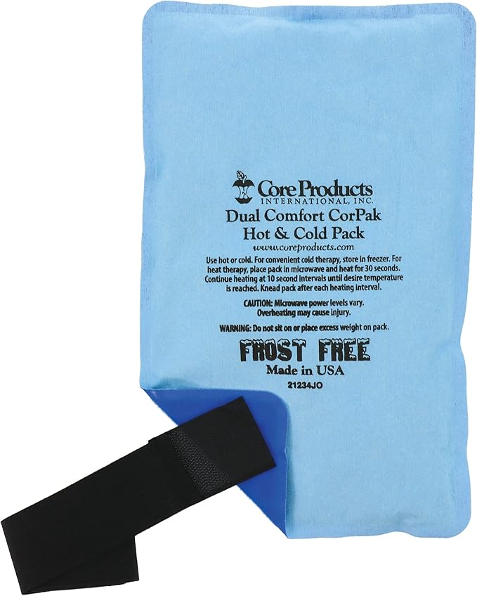 Core Products Dual Comfort CorPak – Reusable Hot/Cold Pack for Knee, Back, Shoulder, or Ankle Pain; Use Hot or Cold; Made in USA – Medium 6" x 10