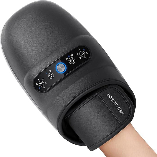 Medcursor Cordless Hand Massager, Hand Massager with Heat and Compression, Hand Warmer with Acupressure Beads, 6 Massage Modes, 2 Heat Levels, 3 Timers