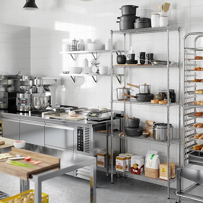 14" Deep x 36" Wide x 86" Height Wire Shelving Kit | 5-Tier | NSF Commercial Storage Rack Unit
