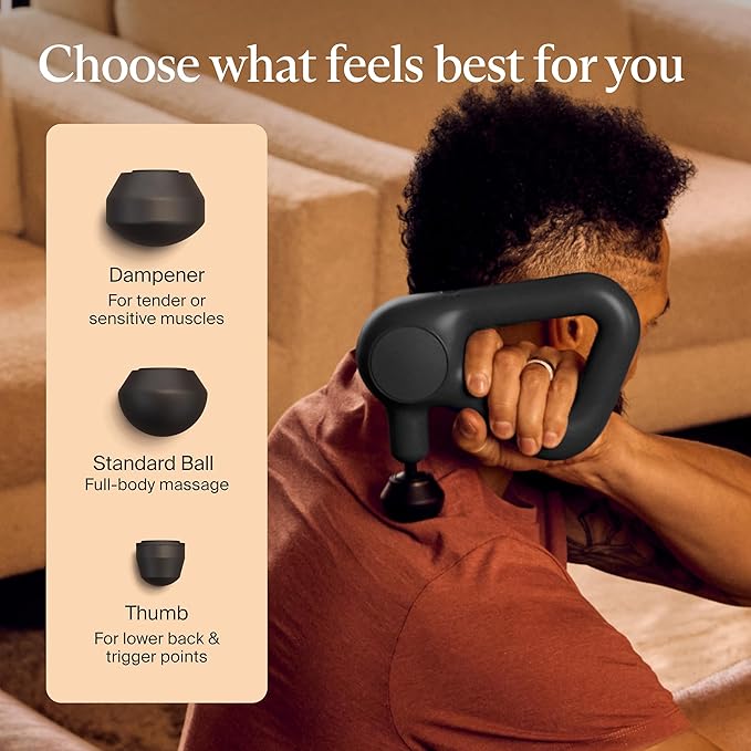 TheraGun Therabody Relief - Quiet Deep Tissue Therapy Massage Gun - Bluetooth Enabled, Electric Percussion Massage Gun & Personal Massager for Pain in The Neck, Back, Leg, Shoulder and Foot (Black)