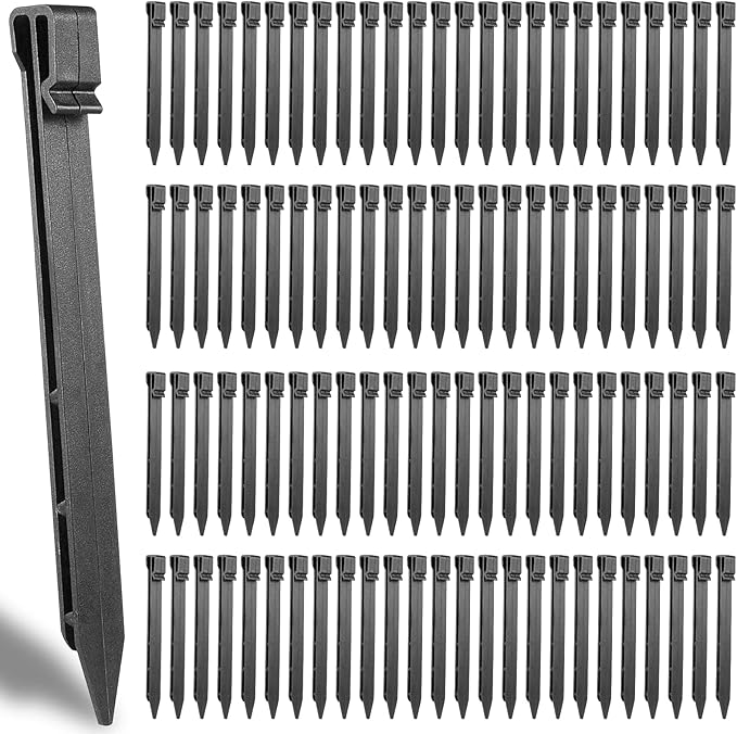 100 PCS Plastic Landscape Stakes, 10Inch Plant Support Lawn Stake Heavy Duty for Landscaping and Garden