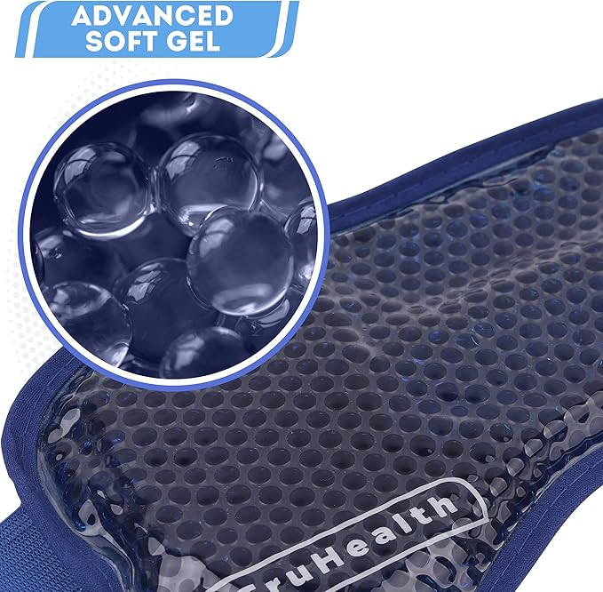 Gel Bead Hot and Cold Eye Masks - FSA HSA Approved Reusable Gel Bead Ice Pack Provides Ice and Heat Pain Relief for Head, Puffy Eyes, Beauty, Relaxing, and Sleep (Navy Blue)