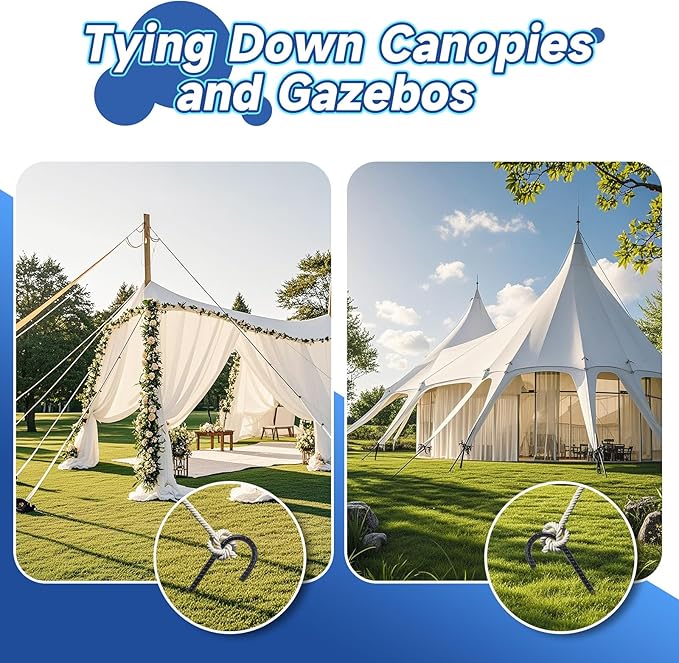 Rebar Stakes 12 inches 34-Pack Ground Stakes Heavy Duty J Hook Tent Stakes for Outdoor Decorations and Inflatables, Metal Yard Stakes for Fencing and Gardening, Gazebo and Swing Set Anchors