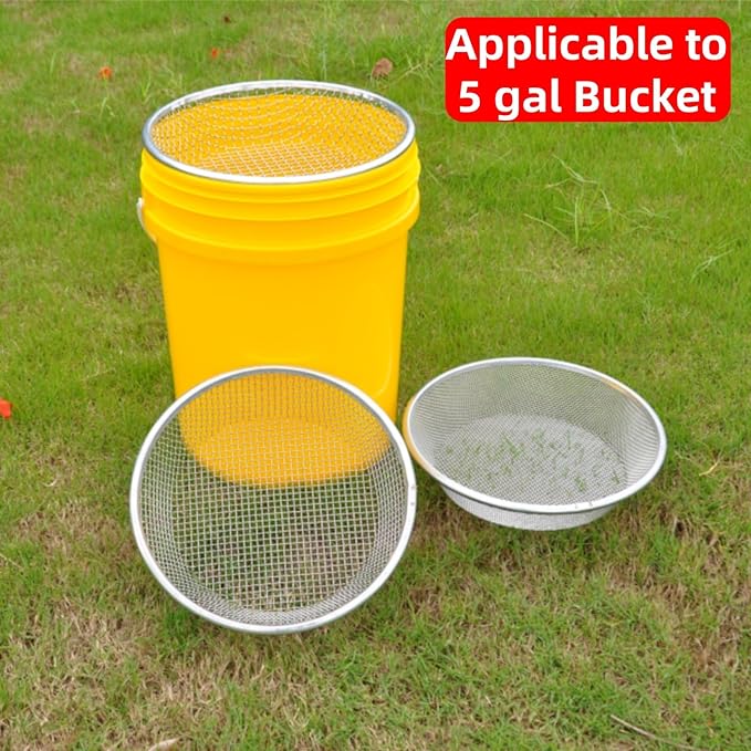 Mesh Gardening Sifter, 2mm Sieve mesh Size， Perfect for 5 Gallon Bucket,for Sand Rocks Dirt Compost (2mm)