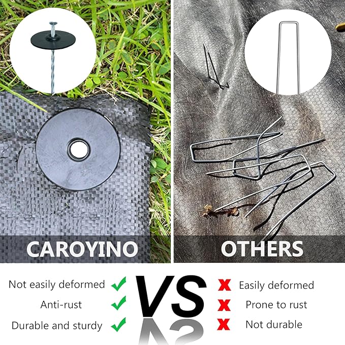 Garden Stakes with Gasket Spiral, 6in Galvanized Steel Turf Nails Garden Weed Barrier Stakes Staples for Fixing Landscape Fabric, Landscape Edging, Artificial Grass, Floor Mats, Etc. (20 PC)