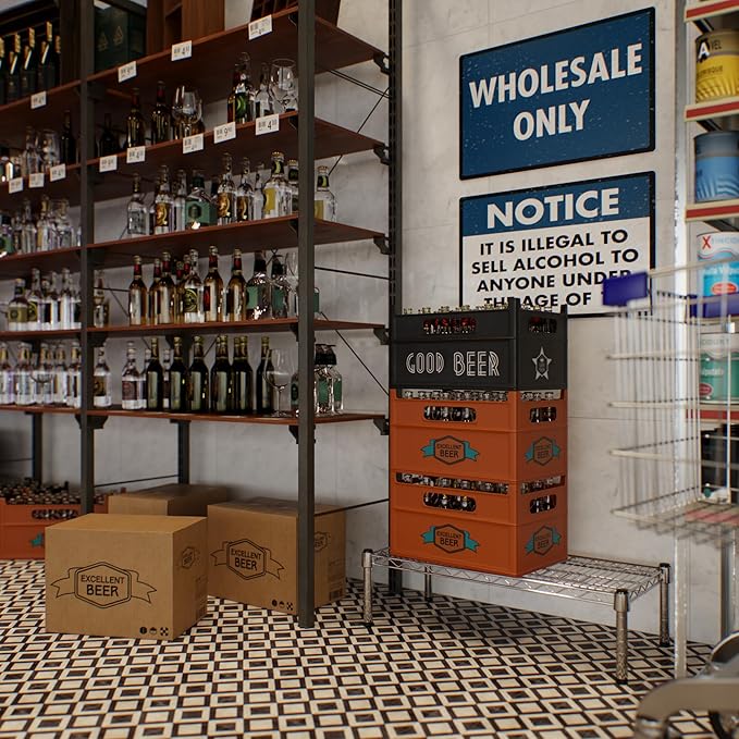 14" Deep x 30" Wide x 8" Height 1-Tier Wire Shelving Kit | NSF Commercial Storage Rack Unit