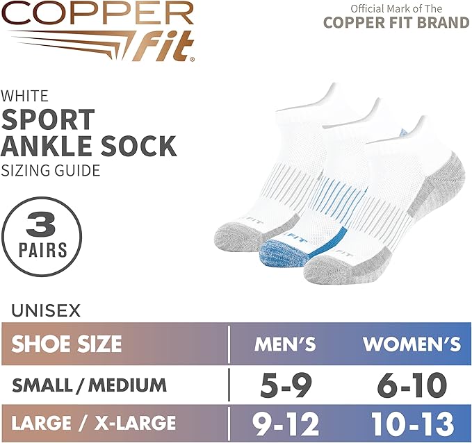 Copper Fit Ankle Length Sport Socks