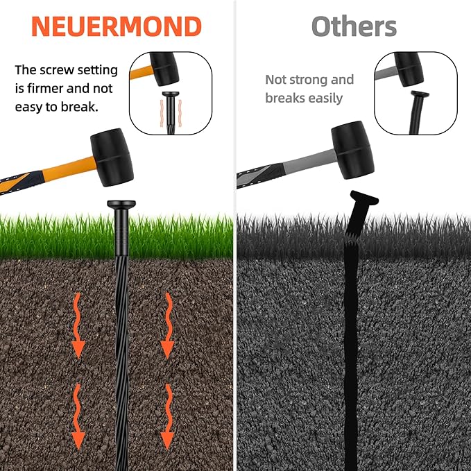 100 Count Plastic Landscape Edging Anchoring Stakes 8-Inch Garden Lawn Yard Landscaping Spikes for Paver Edging, Weed Barrier, Tent, Artificial Turf & More Black-100pcs