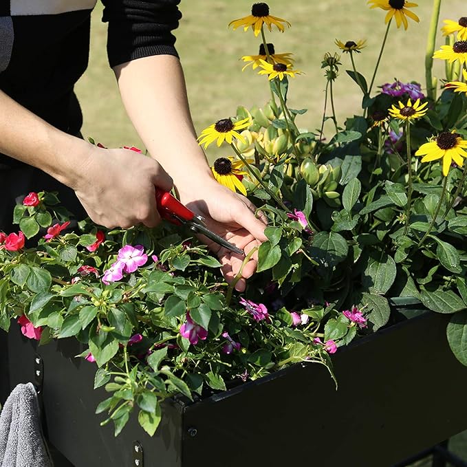 MIXC Metal Raised Garden Bed Outdoors with Legs, Elevated Planter Boxes Raised for Gardening, Large Planter Box for Vegetable Flower Herb