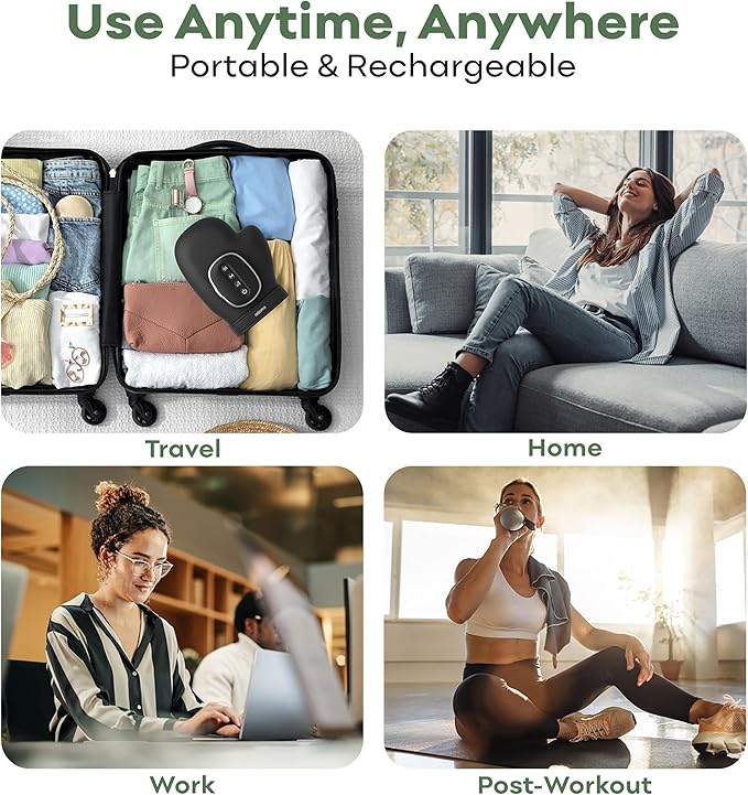 Hand Massager with Heat & Compression - Relieves Hand Fatigue & Soreness - Wrists & Fingers Massager for Stress & Pain Relief - Cordless Hand Massager for Arthritis & Carpal Tunnel - Ideal Gift