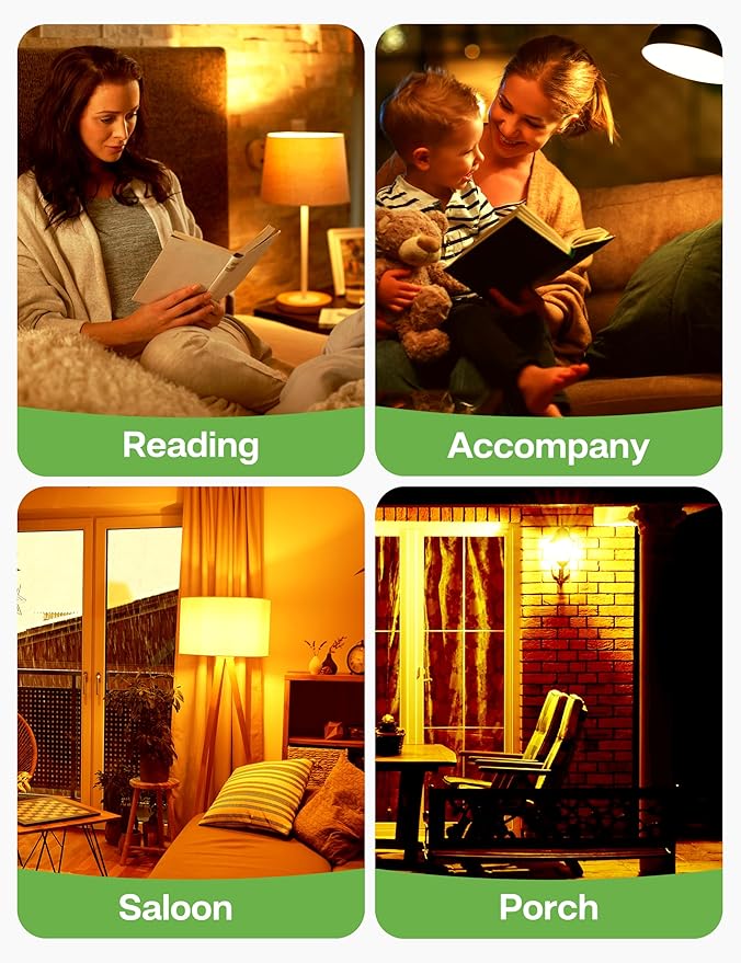 Sleep Light Bulb 100 Watt Equivalent 13W, Blue Light Blocking, 1800K Amber Color Light Bulbs, A19 Warm Light Bulb for Healthy Sleep and Baby Nursery Kids Bedroom, 2 Pack