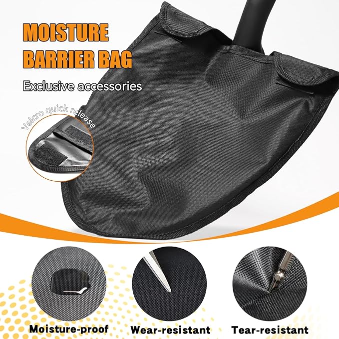 Heavy Duty Garden Shovel for Digging, 57 Inch Round Blade with Fiberglass Handle (Orange), Professional Shovel for Gardening, Landscaping, Beach