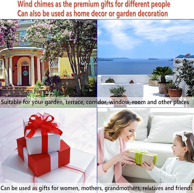 Outdoor Hearts Wind Chimes, Bronze Wind Chimes, Heart-Shape Wind Bells Gifts for Mom & Women, Heart Memorial Wind Chime for Home, Garden, Indoor, Outdoor Decoration, Garden Windchimes