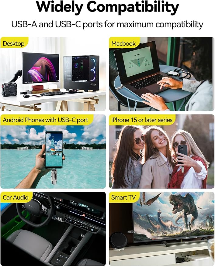 MOVE SPEED 512GB Solid State Flash Drive,520MB/s High Speed Type C USB Drive,USB 3.2 Thumb Drive Compatible with iPhone 15, 16, 17 Series/Android Phone/MacBook/Audio/Smart TV(1 Pack)