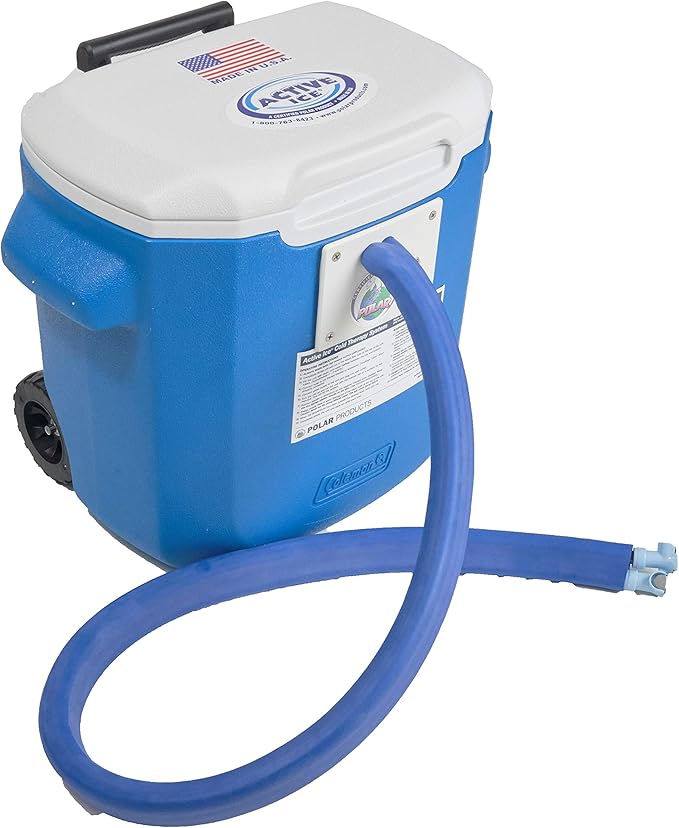 Polar Active Ice 3.0 Cold Therapy Ice Machine System with Programmable Timer, Two Knee and Joint Compression Pads, Lightweight 16 Quart Cooler, Quiet Pump, Strong Cryotherapy Pain Relief Treatment